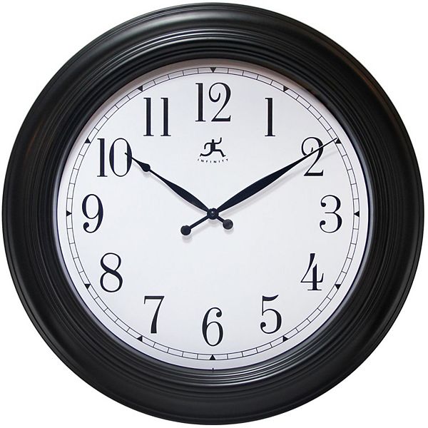 Infinity Instruments Classic Black Round Wall Clock