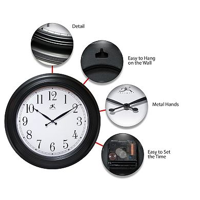 Infinity Instruments Classic Black Round Wall Clock