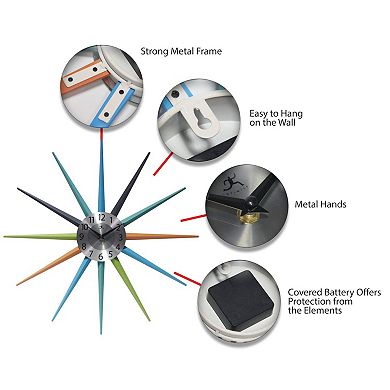 Infinity Instruments Stellar Starburst Wall Clock