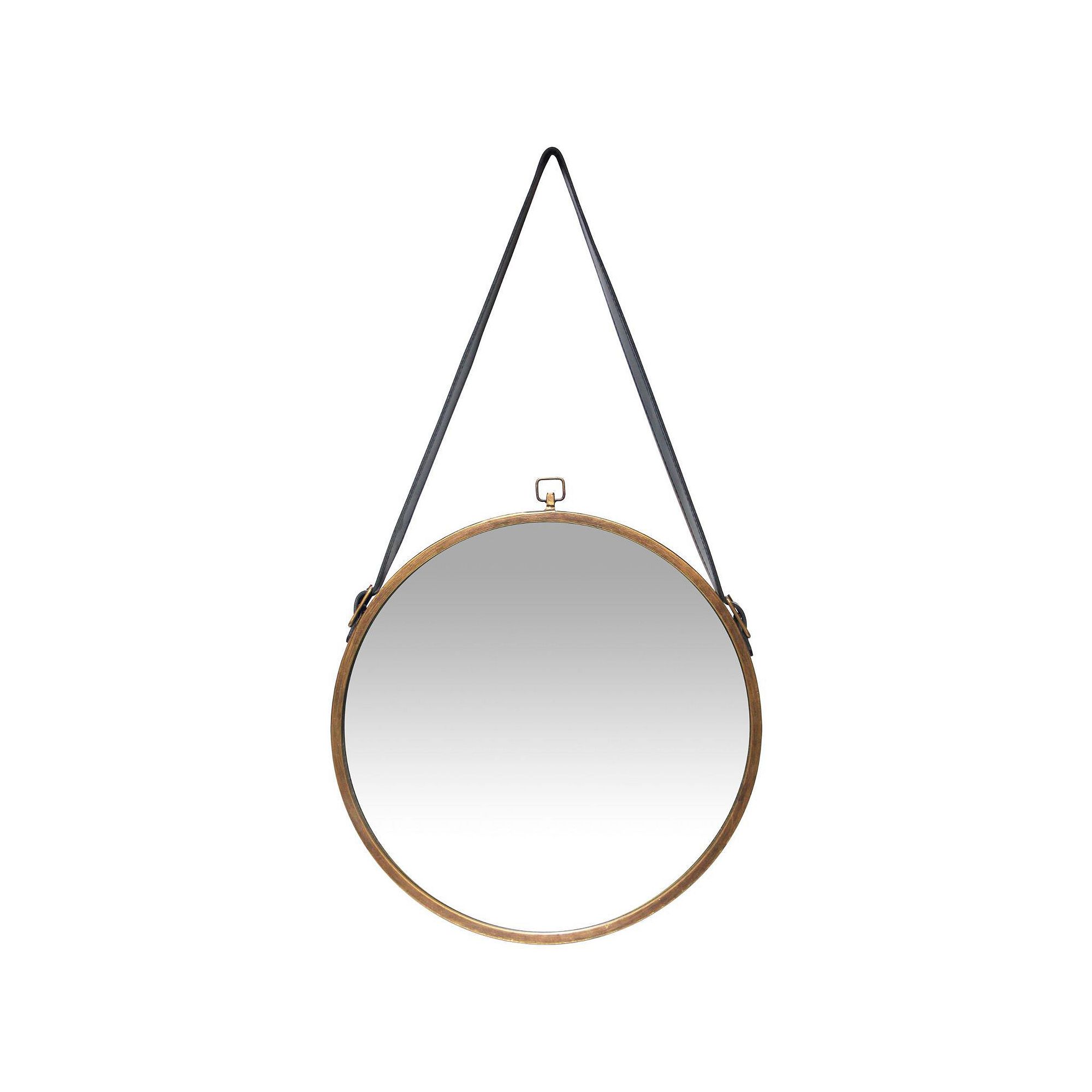 Infinity Instruments Farmhouse Circle Round Wall Mirror, Brass