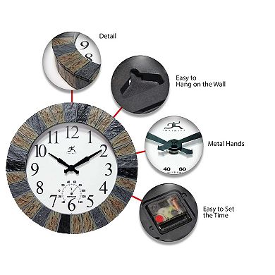 Infinity Instruments Faux Slate 2 Wall Clock