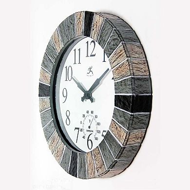 Infinity Instruments Faux Slate Wall Clock