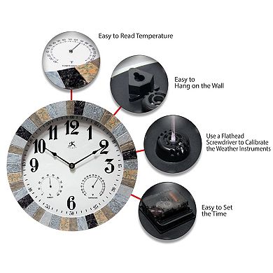 Infinity Instruments Faux Slate Wall Clock