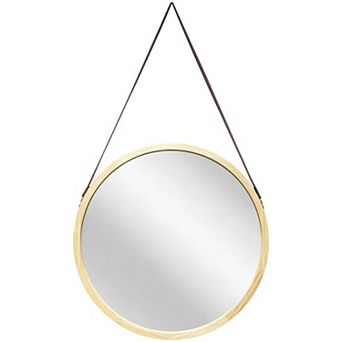 Infinity Instruments Hanging Strap Round Wall Mirror