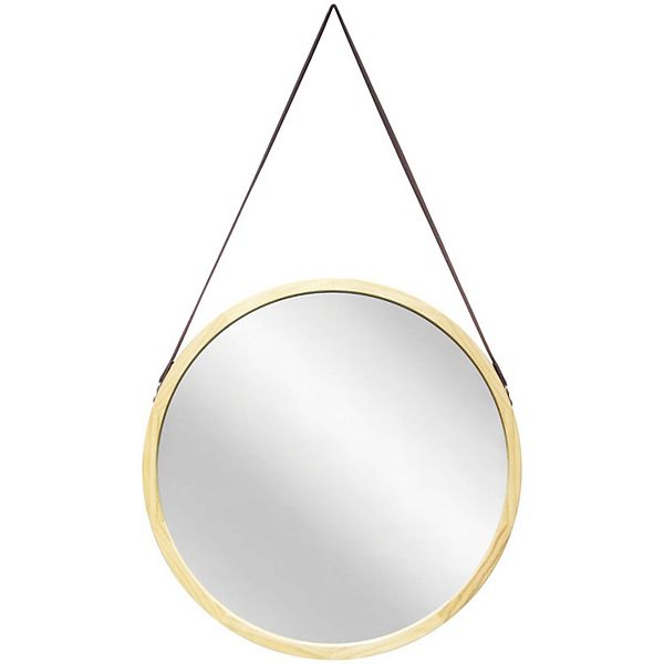 Infinity Instruments Hanging Strap Round Wall Mirror