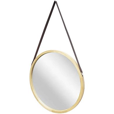 Infinity Instruments Hanging Strap Round Wall Mirror