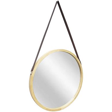 Infinity Instruments Hanging Strap Round Wall Mirror