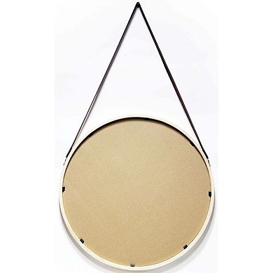 Infinity Instruments Hanging Strap Round Wall Mirror