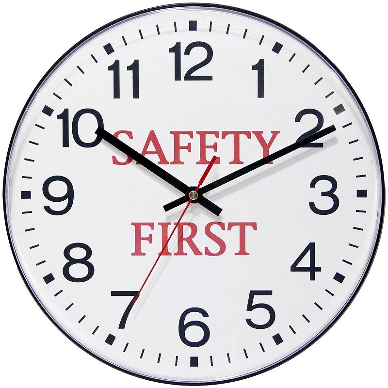 UPC 731742000903 product image for Infinity Instruments ITC Safety First Round Wall Clock, Black | upcitemdb.com