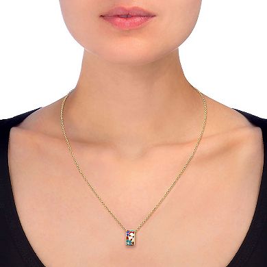 Royal Aura Multicolored Enamel Floral Rondelle Necklace and Hoop Earring Set