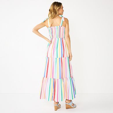 Women's DRAPER JAMES RSVP™ Tiered Maxi Dress with Bow Straps