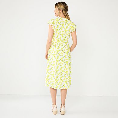 Women's DRAPER JAMES RSVP Lemon Wrap Midi Dress