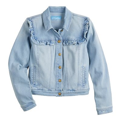 Women's DRAPER JAMES RSVP Ruffle Yoke Denim Jacket
