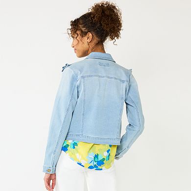 Women's DRAPER JAMES RSVP Ruffle Yoke Denim Jacket
