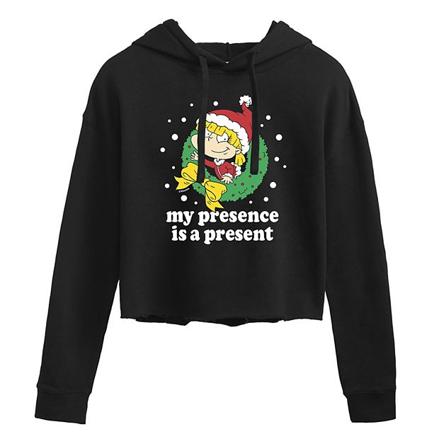 Juniors Rugrats Christmas Angelica Cropped Hoodie