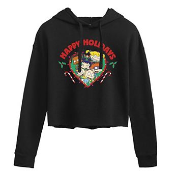 Juniors' Rugrats Christmas Cropped Hoodie