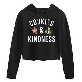 Juniors' Christmas Cookies Kindness Cropped Hoodie