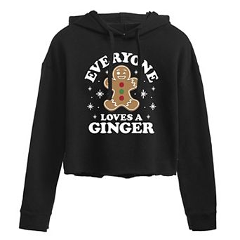 Juniors' Love Ginger Cropped Graphic Hoodie