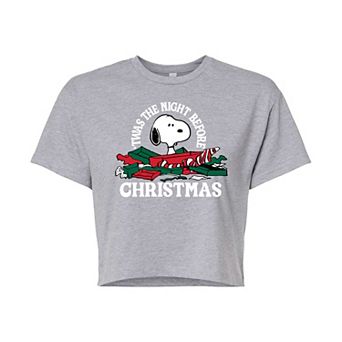 Juniors' Peanuts Presents Cropped Graphic Tee