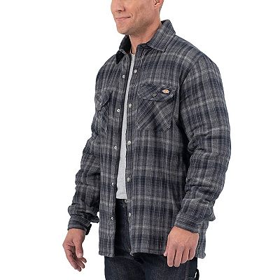 Men s Dickies Hydroshield Flannel High Pile Fleece Shirt Jacket