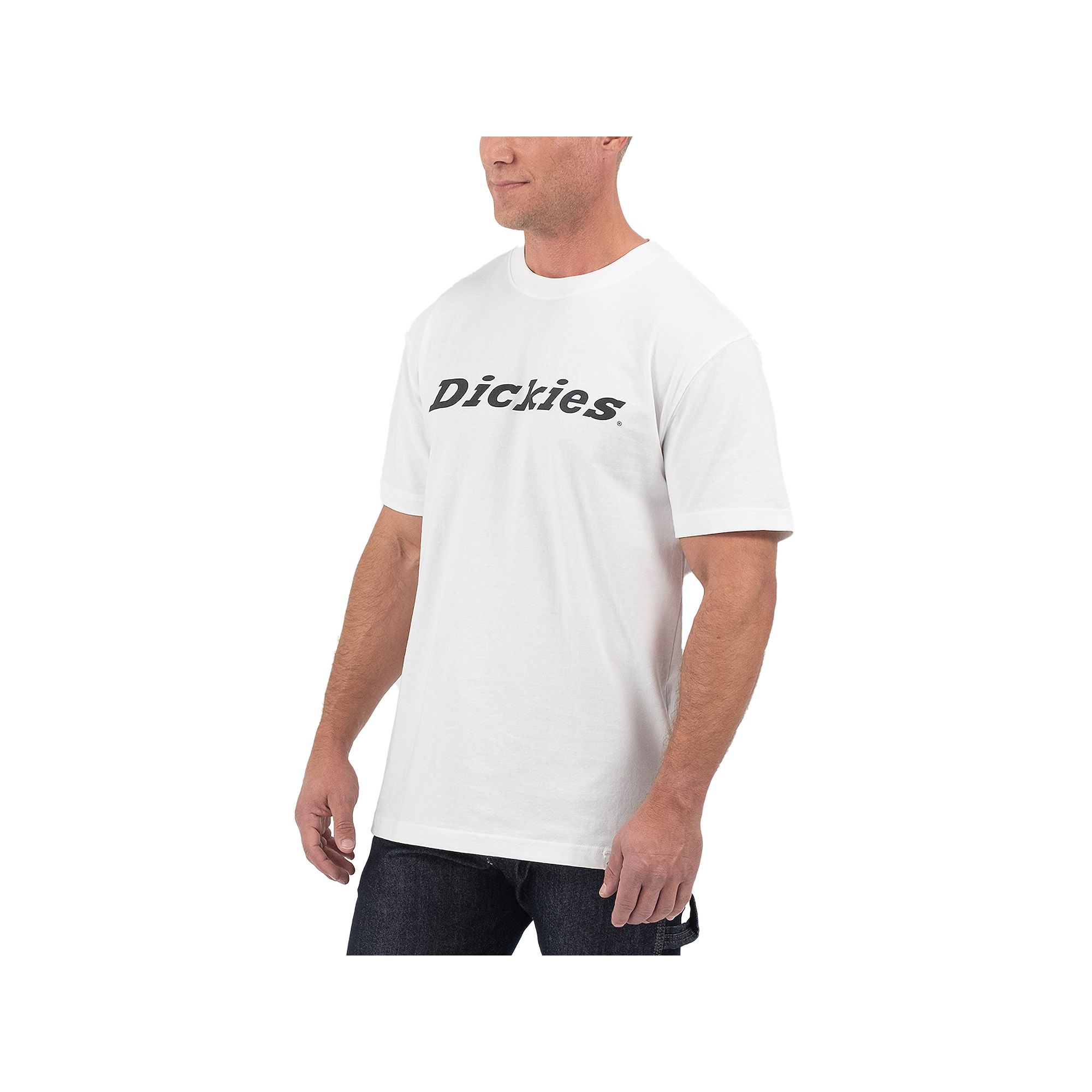 Mens Dickies Wordmark Graphic Tee, Size: Small, White
