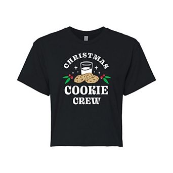 Juniors' Christmas Cookie Cropped Graphic Tee