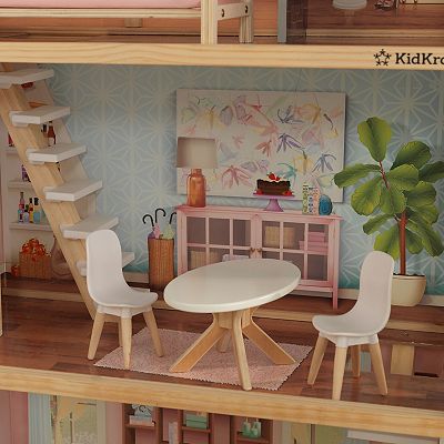KidKraft Zoey Wooden Dollhouse with EZ Kraft Assembly