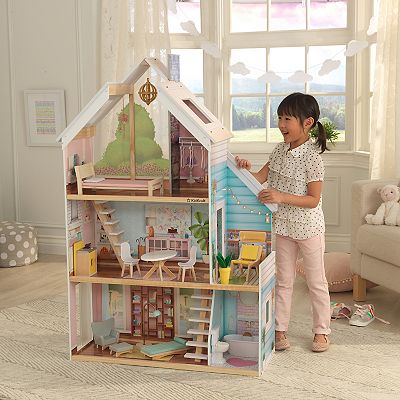 KidKraft Zoey Wooden Dollhouse with EZ Kraft Assembly