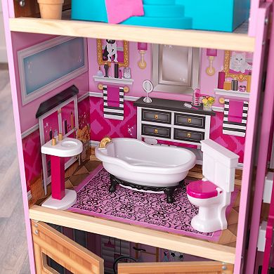 KidKraft Shimmer Mansion Wooden Dollhouse for 12-Inch Dolls & 30-Piece Accessories