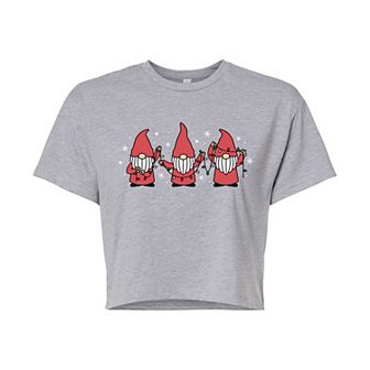 Juniors' Noel Houses Cropped Graphic Tee