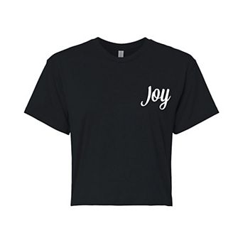 Juniors' Christmas Joy Cropped Graphic Tee
