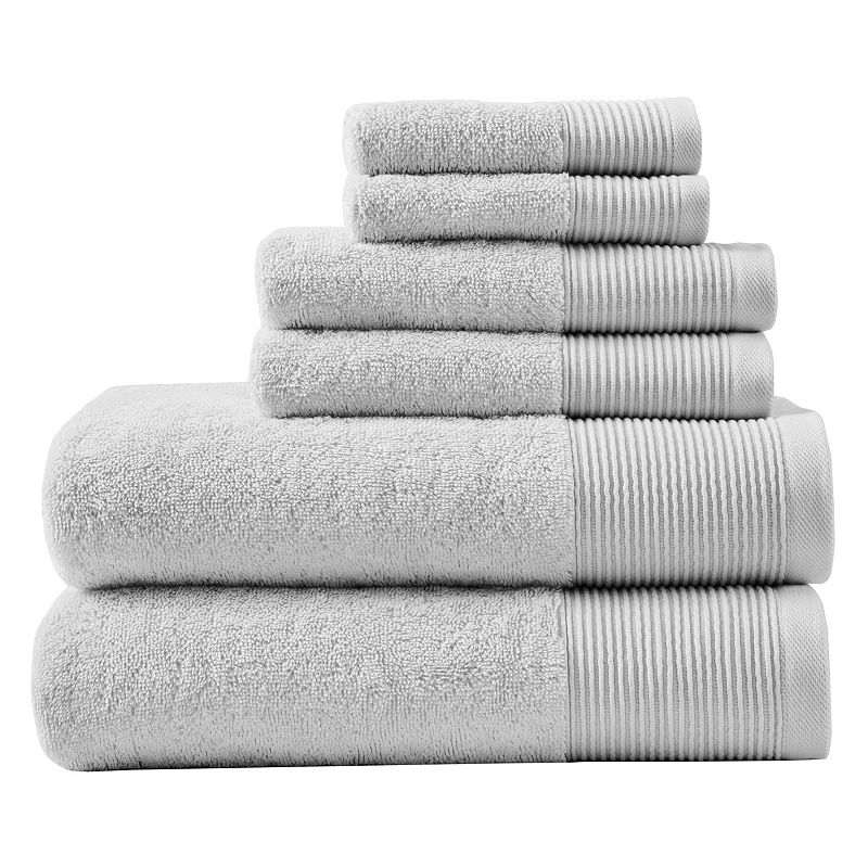 Beautyrest Nuage Luxurious Antimicrobial 6-piece Bath Towel Set, Grey