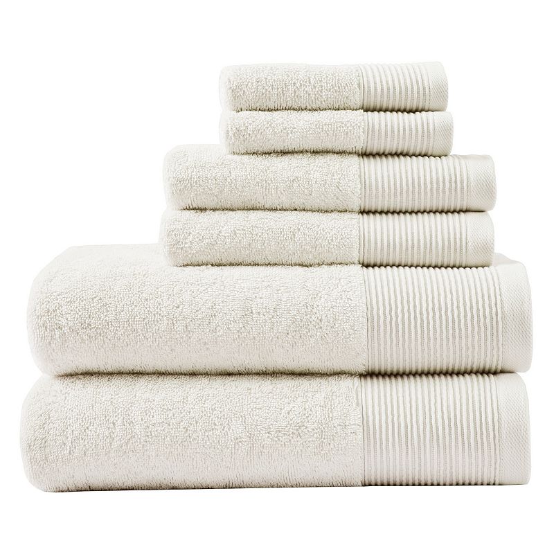 Beautyrest Nuage Luxurious Antimicrobial 6-piece Bath Towel Set, Beig/Green