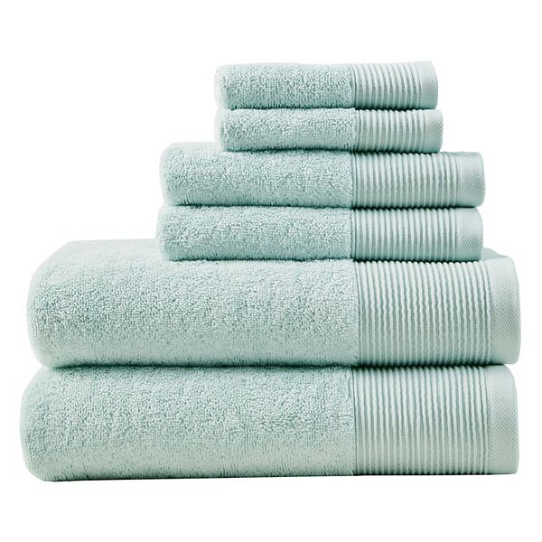 6pc Antimicrobial Nuage Cotton Tencel Blend Towel Set Seafoam - Beautyrest