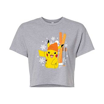 Juniors' Pokemon Skiing Cropped Tee