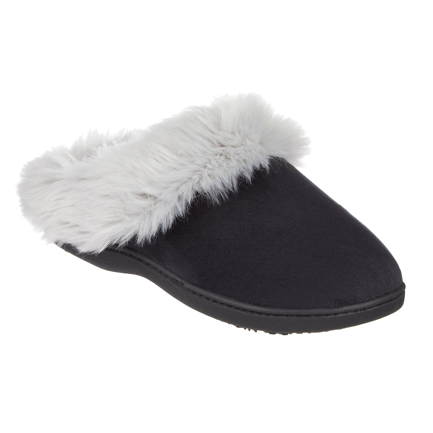 Isotoner Women's Velour Valerie Hoodback Slippers - Memory Foam, Slip-On, Non-Slip