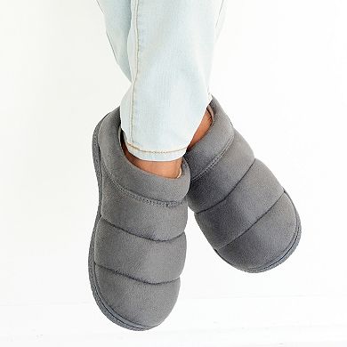 isotoner Memory Foam Microsuede Puffer Comfort Hoodback Women's Slippers