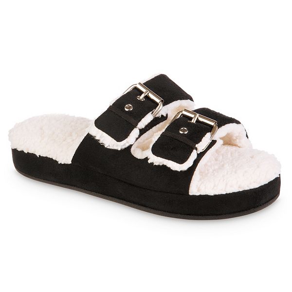 isotoner Memory Foam Microsuede Double Buckle Slide Comfort Women's