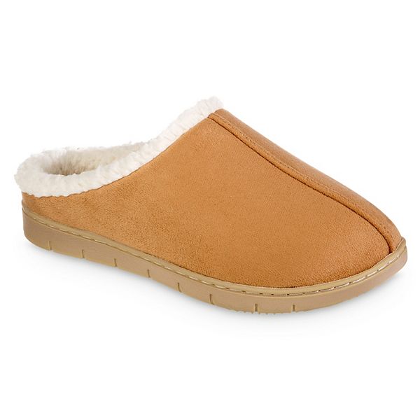 Isotoner Women&#39;s Rory Microsuede Hoodback Slippers - Tan XL