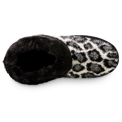 isotoner Memory Foam Cheetah Comfort Boot Women's Slippers