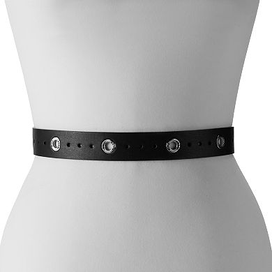Women's Nine West Perforated Logo Grommet Belt