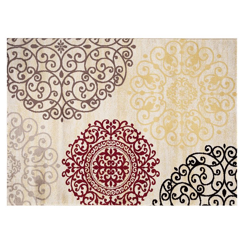 World Rug Gallery Toscana Modern Flowers Rug, Multicolor, 8X10 Ft