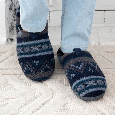 isotoner Advanced Memory Foam Berber Greyson Hoodback ECO Comfort Men's Slippers