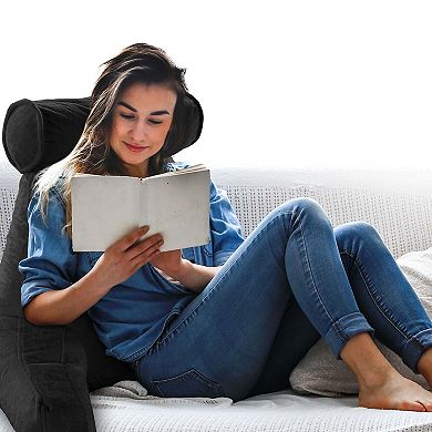 Cheer Collection TV & Reading Pillow with Detachable Cervical Bolster Backrest , Washable