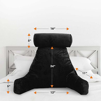 Cheer Collection TV & Reading Pillow with Detachable Cervical Bolster Backrest , Washable