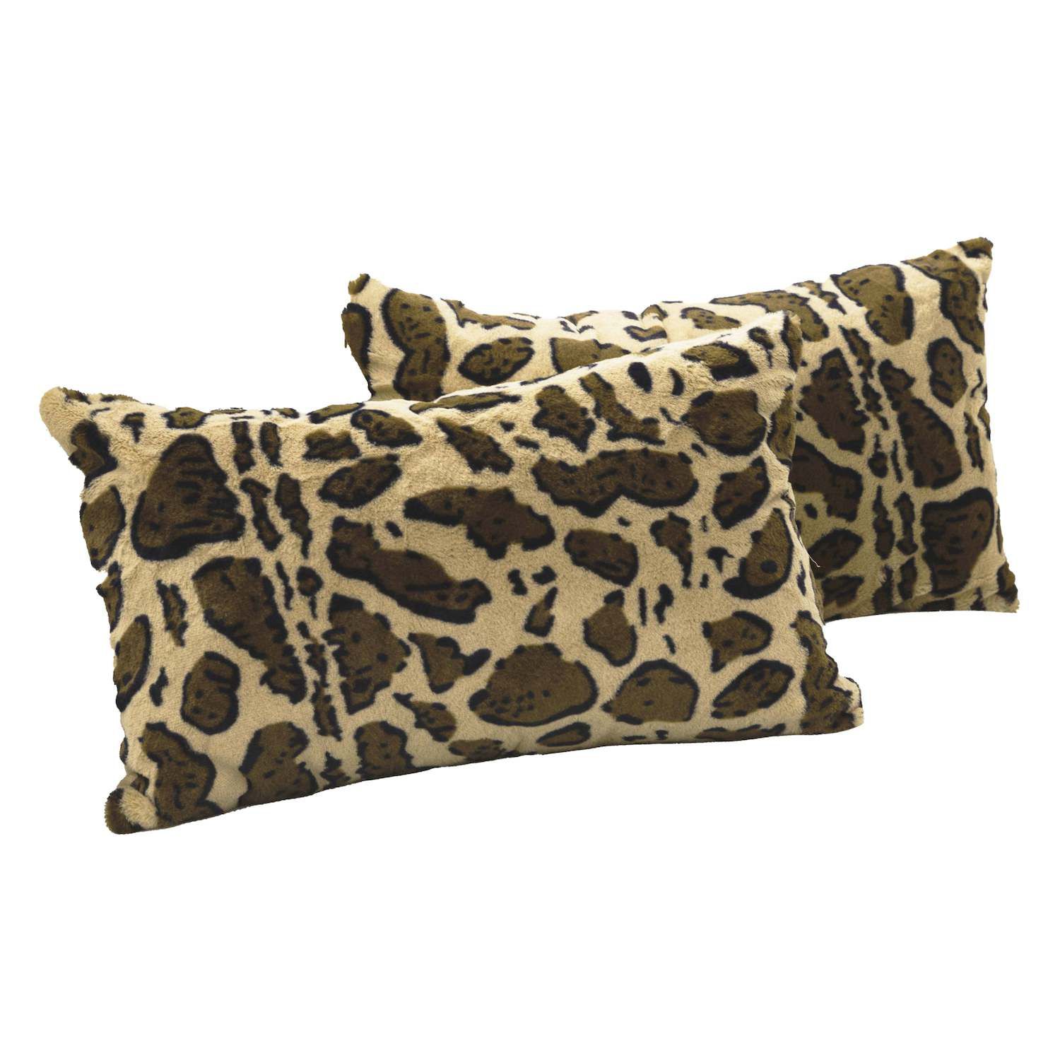 Cheer Collection Set of 2 Shaggy Hair Decorative Throw Pillows - 12x20, Very Peri, Purple