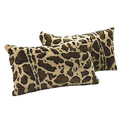 Cheer Collection Faux Fur Square Decorative Pillow 18x18 (Set of 2