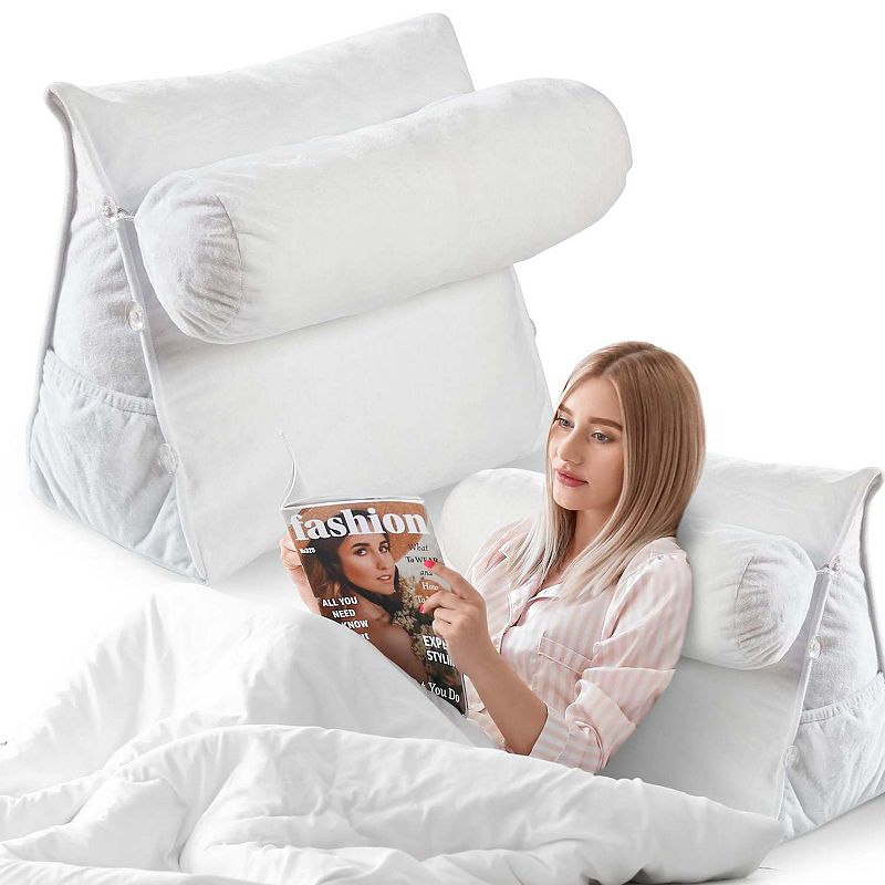 Cheer Collection Wedge Shaped Back Support Pillow and Bed Rest