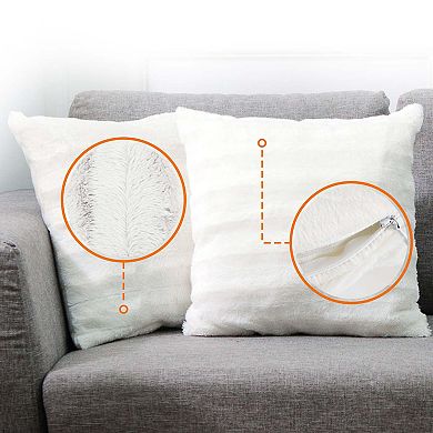 Cheer Collection Faux Fur Throw Pillows - Set Of 2 Decorative Couch Pillows - 26" X 26"