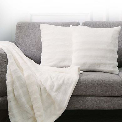 Cheer Collection Faux Fur Throw Pillows - Set Of 2 Decorative Couch Pillows - 26" X 26"